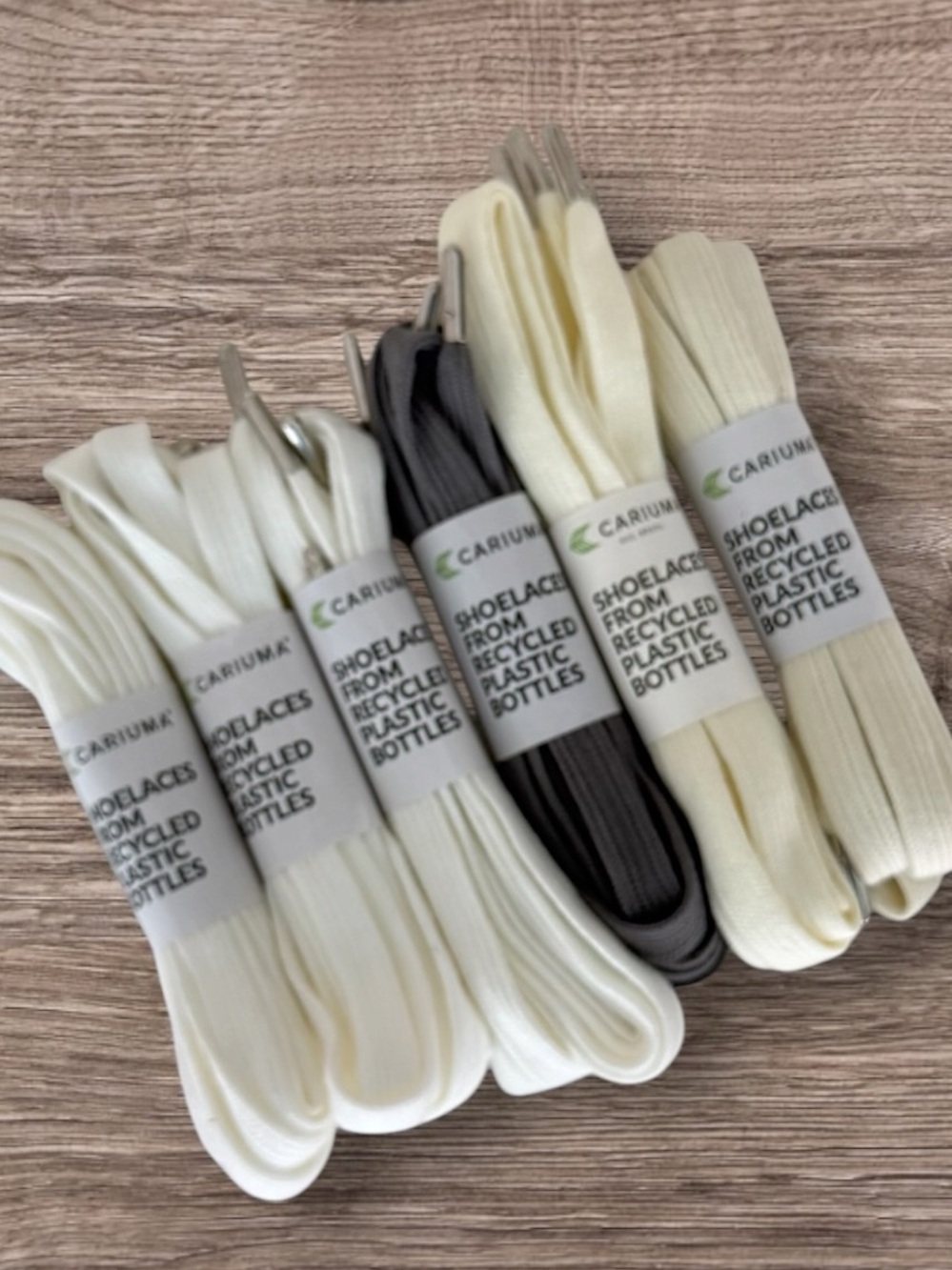 0629 Cariuma Shoe Lace Skate Off White Ivory Charcoal Gray 6 pairs NWT - Picture 10 of 10